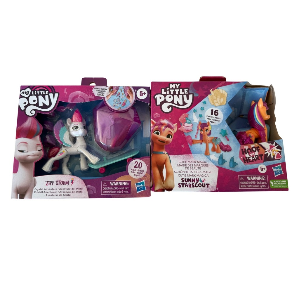 My Little Pony Figure Set Kids New Zipp Storm Sunny Starscout 2 Pack NIB